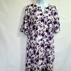 Hang Ten Purple and White Midi Sheath Dress
